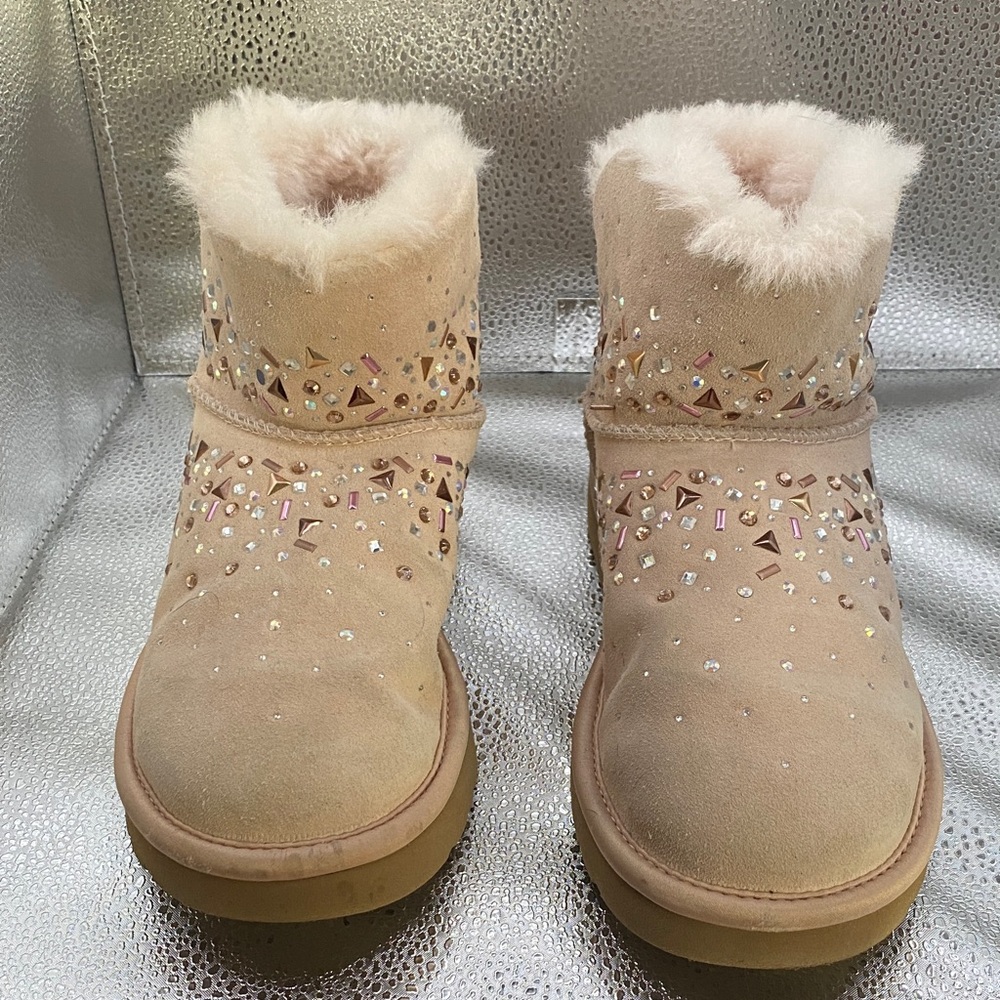 UGG Soft Pink Embellished Winter Boots